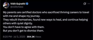Vidit Gujrathi Defends Family's Professions After Online Criticism From Doctor