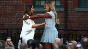 Tennis legends unite! Serena Williams surprises crowd to introduce Maria Sharapova at Hall of Fame – Watch