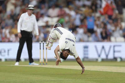 Rishabh Pant celebrates a century with a cartwheel.